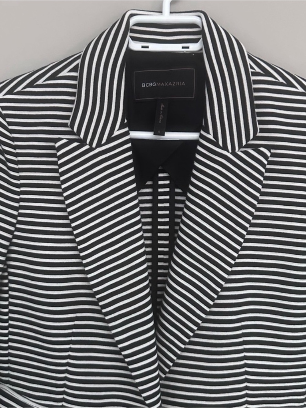 BCBGMaxAzria Black and White Striped Blazer